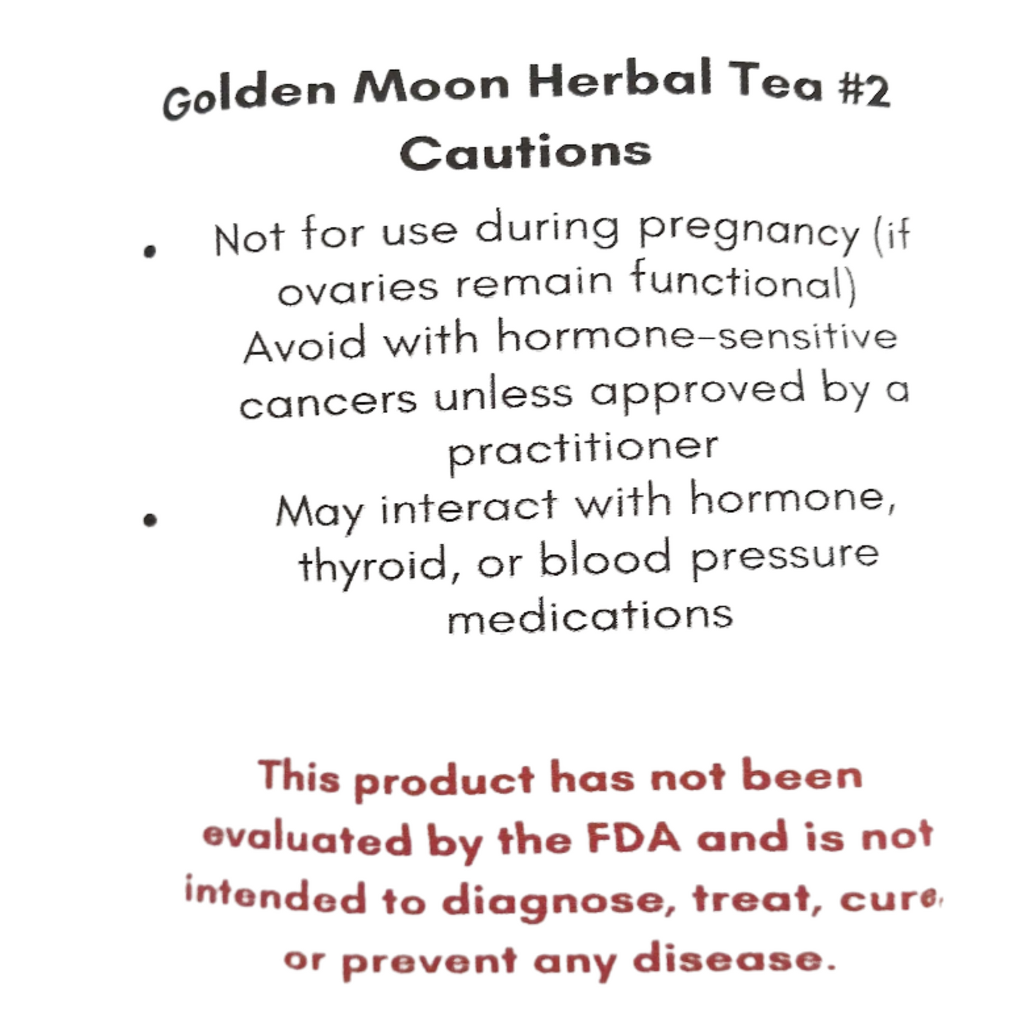 Golden Moon Herbal Tea – Surgical Menopause Edition
