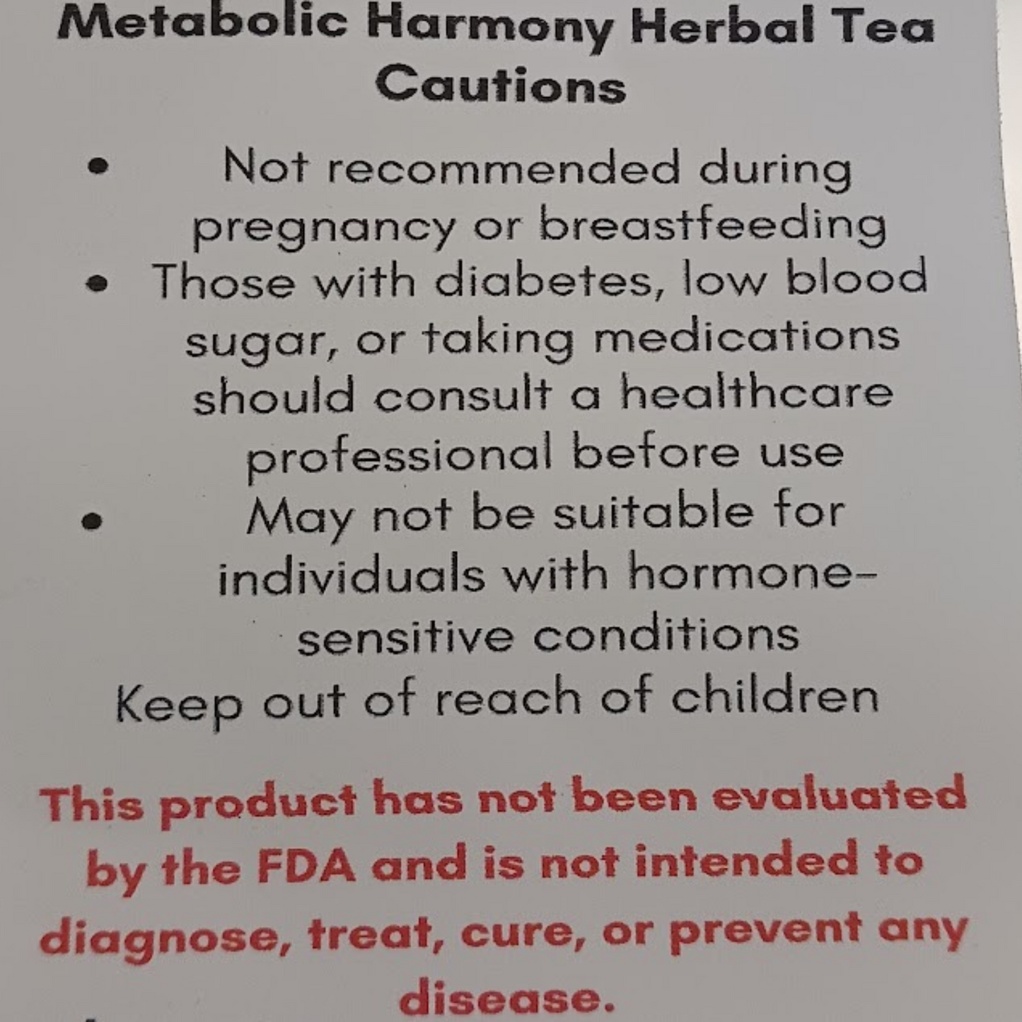 Metabolic Harmony Herbal Tea