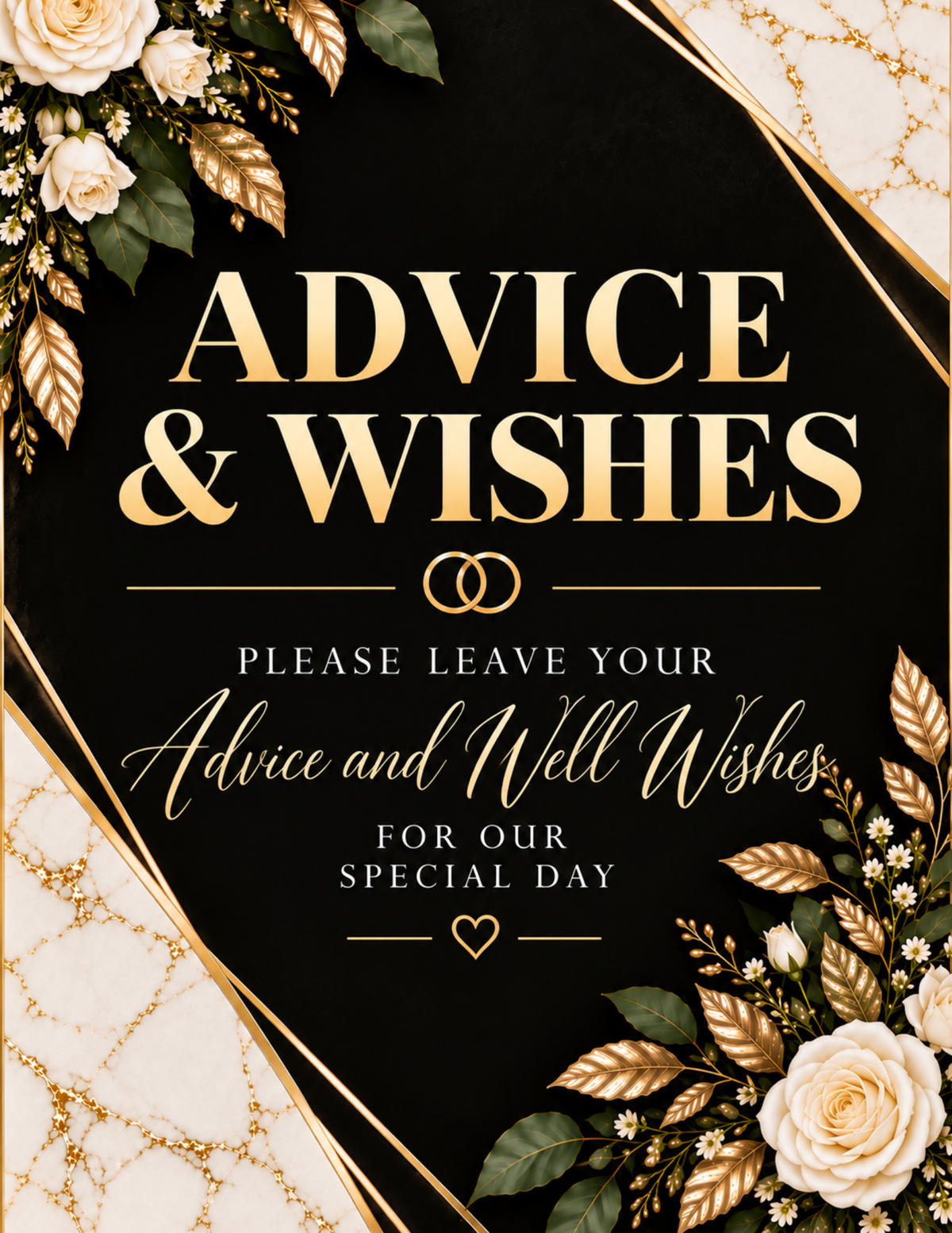 Modern Luxury Wedding Sign Set – 7 Piece