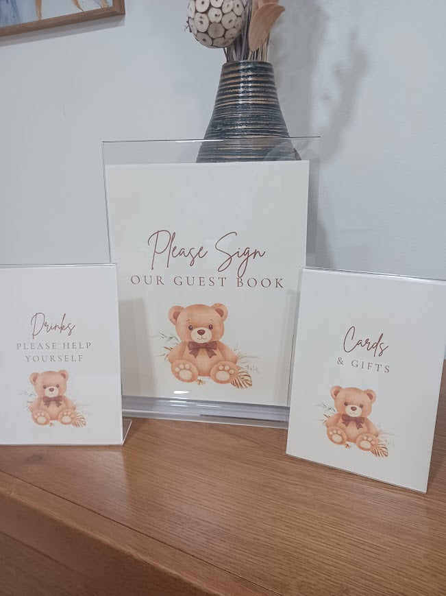 Teddy Bear Baby Shower Signs | Digital Download & Ready-Made