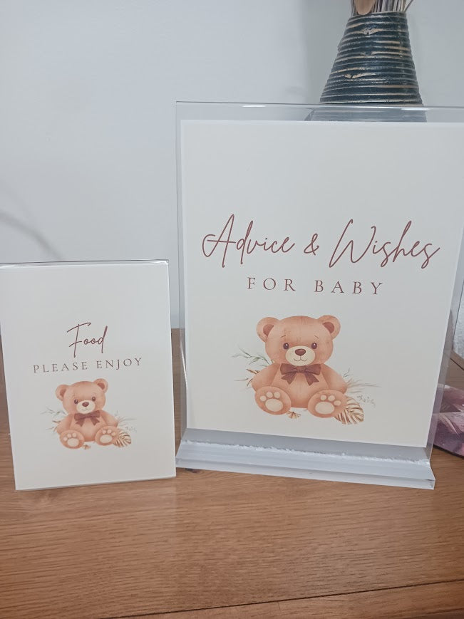 Teddy Bear Baby Shower Signs | Digital Download & Ready-Made