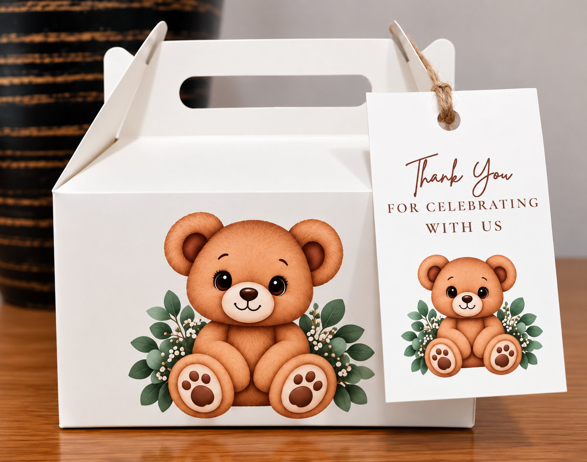 Teddy Bear Baby Shower Favor Boxes