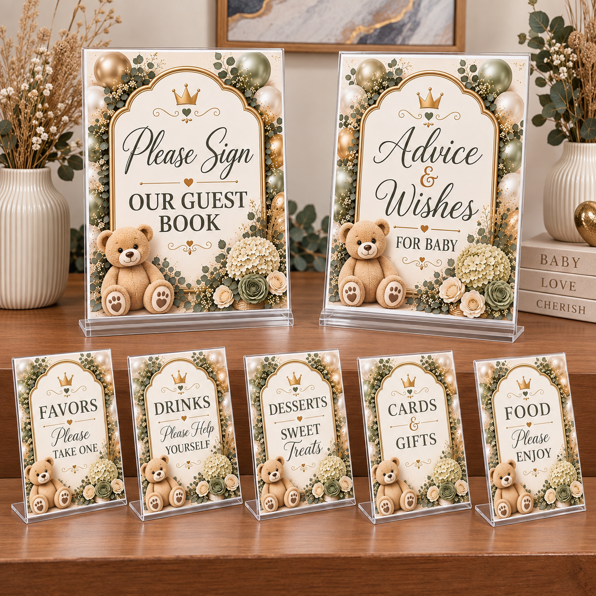 Teddy Bear Baby Shower Signs | Digital Download & Ready-Made