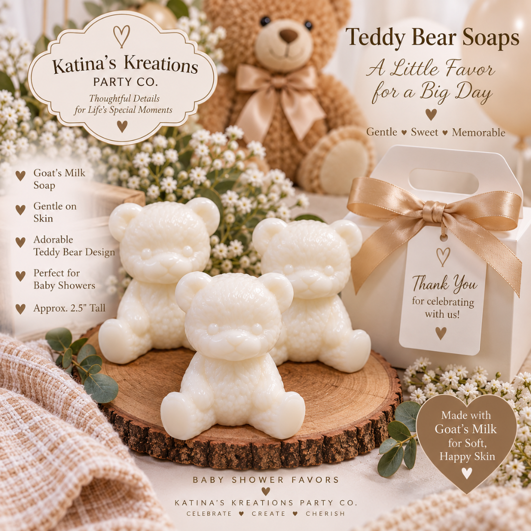 Goat’s Milk Teddy Bear Soap Baby Shower Favors