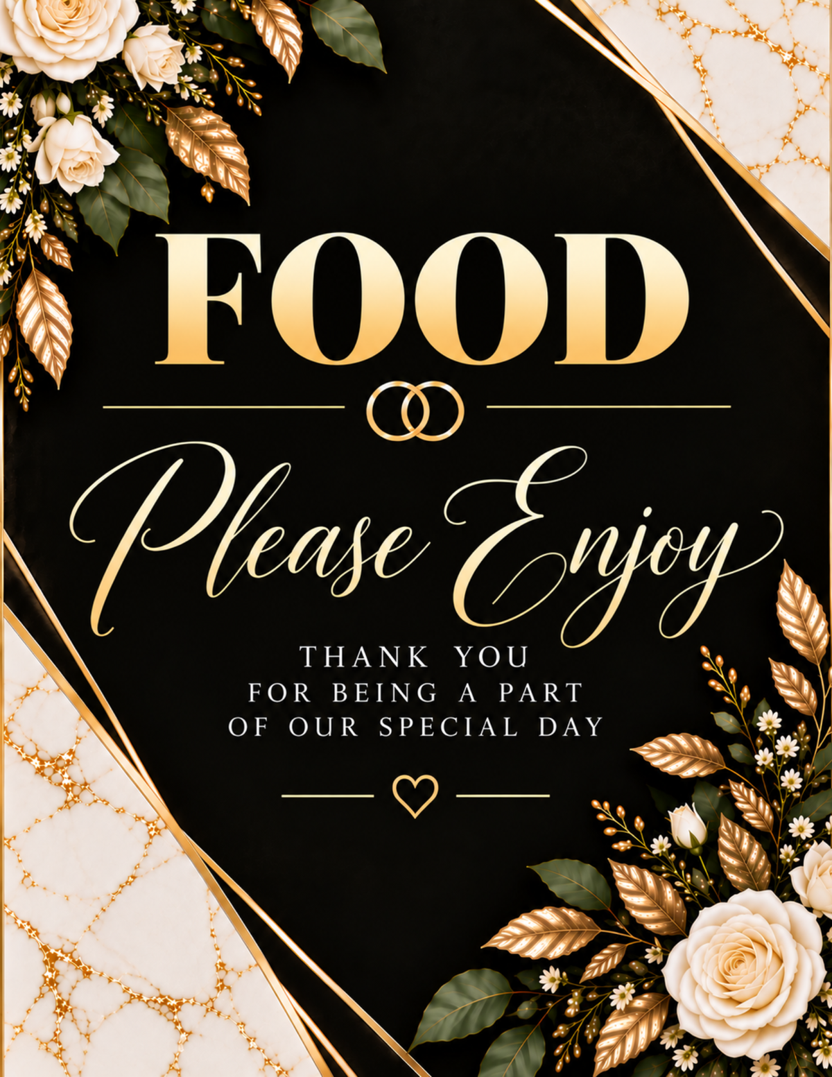 Modern Luxury Wedding Sign Set – 7 Piece