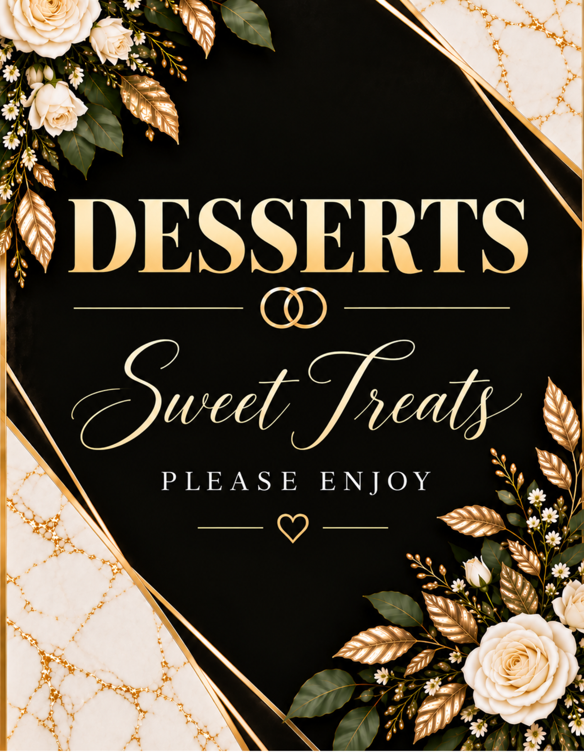 Modern Luxury Wedding Sign Set – 7 Piece