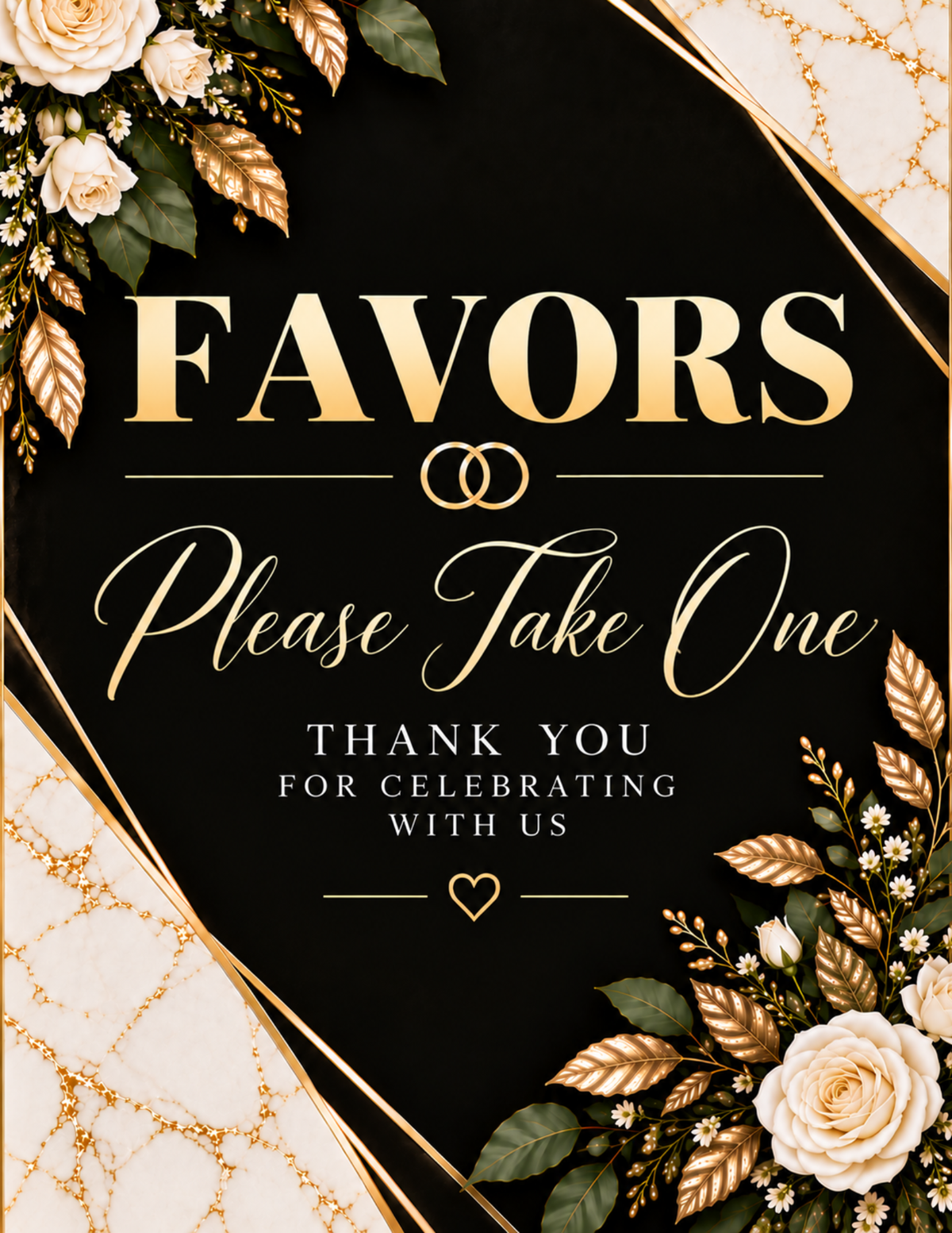 Modern Luxury Wedding Sign Set – 7 Piece
