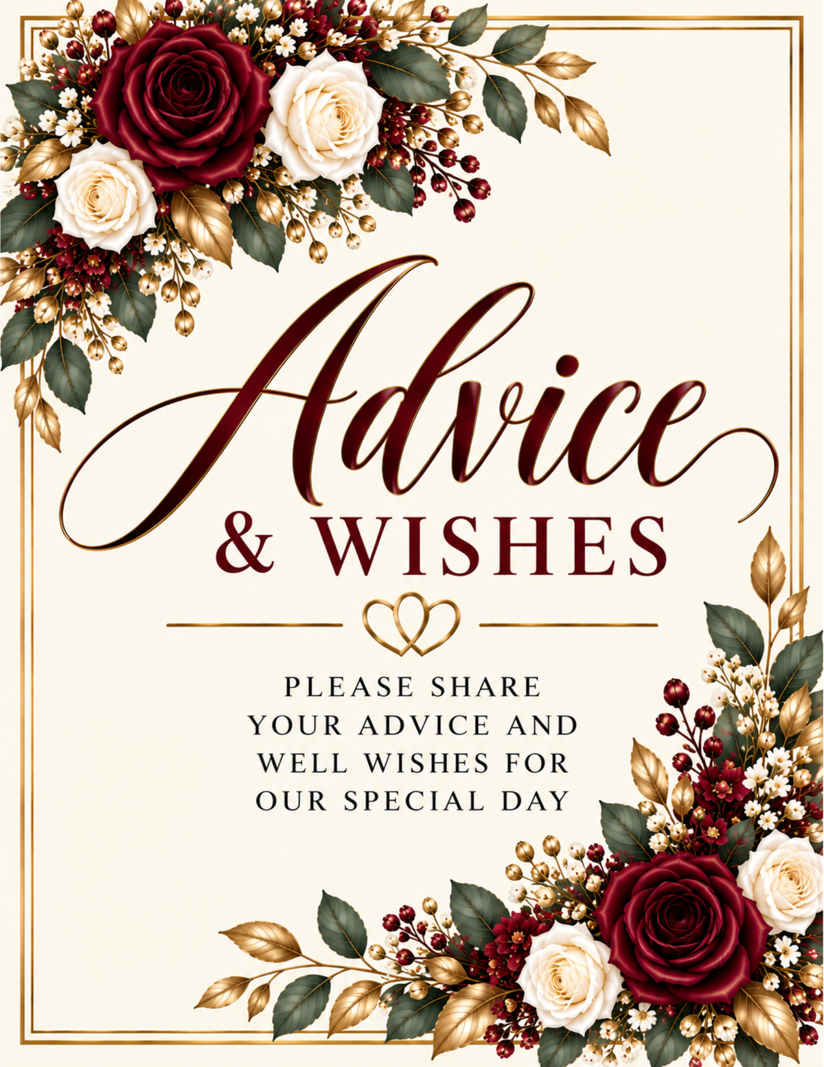 Classic Elegance Personalized Wedding Sign Set – 7 Piece