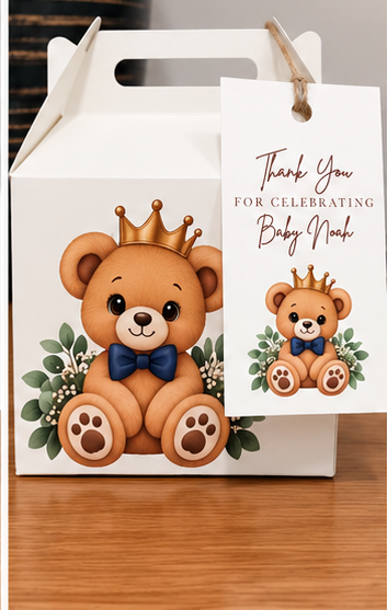 Teddy Bear Baby Shower Favor Boxes